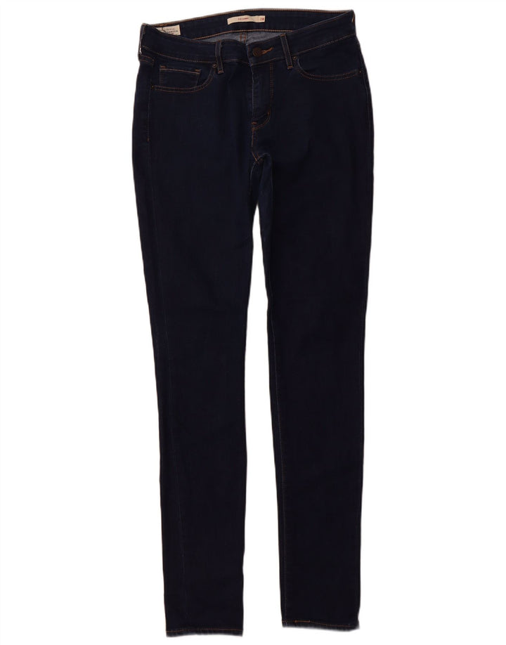 LEVI'S Dame 711 Skinny Jeans W28 L32 Marineblå Bomuld
