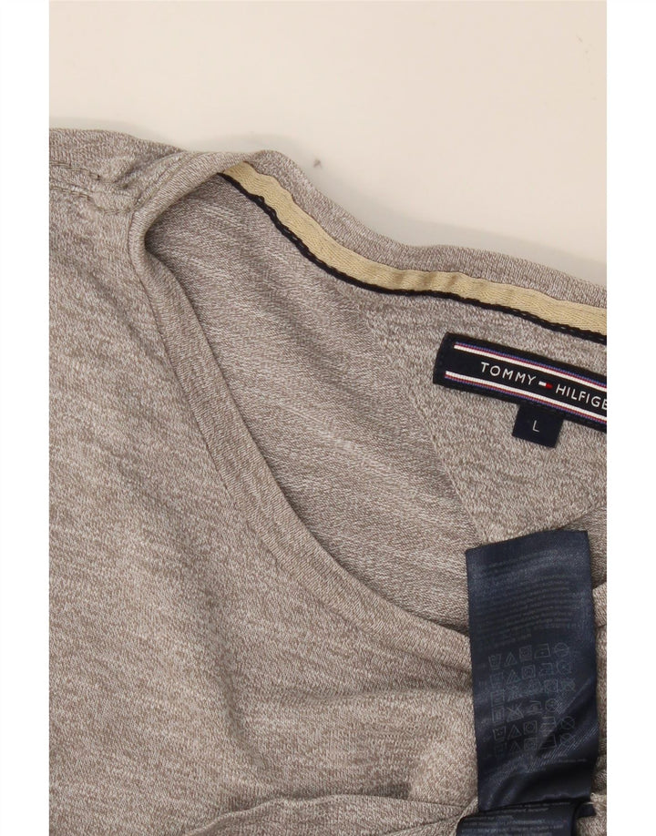 TOMMY HILFIGER Mens T-Shirt Top Large Grey Vintage Tommy Hilfiger and Second-Hand Tommy Hilfiger from Messina Hembry 
