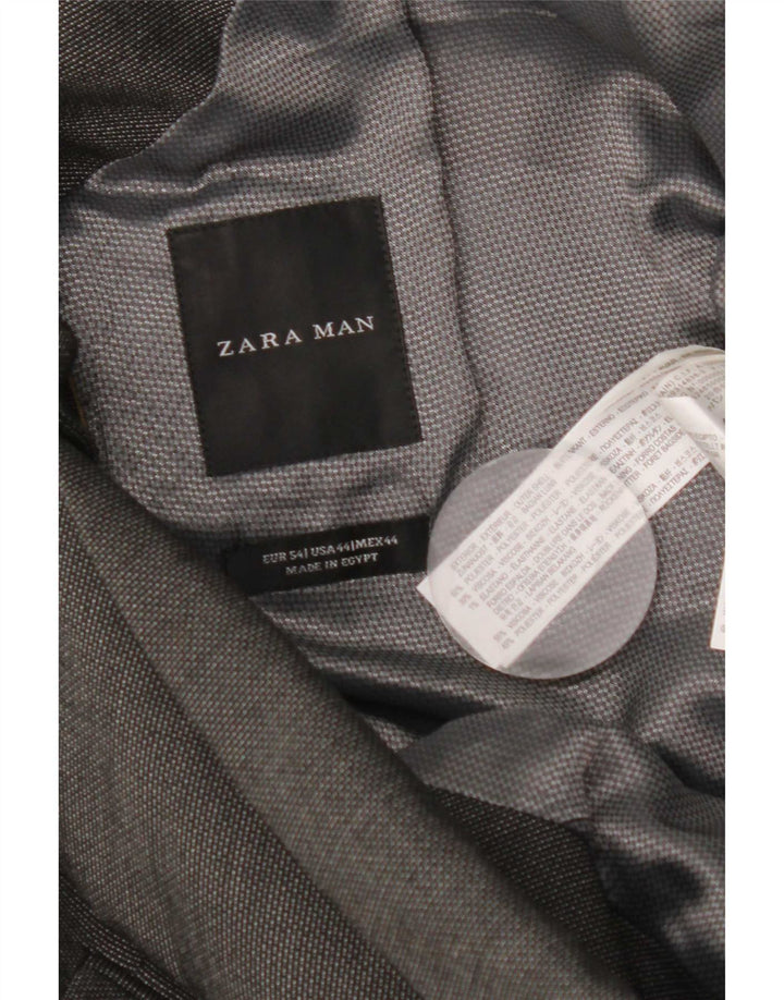 Zara Herre 2-knaps blazerjakke str. 54 XL Grå polyester
