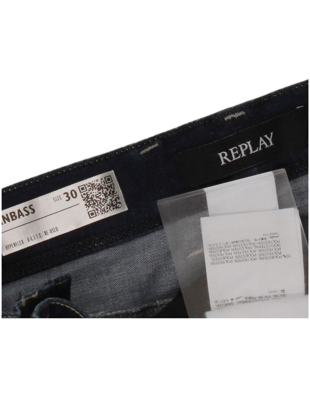 REPLAY Dame Anbass Slim Jeans W30 L32 Marineblå Bomuld
