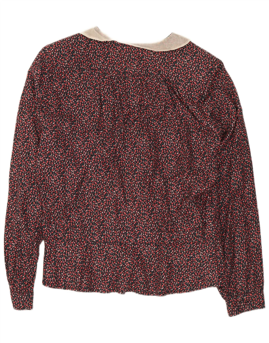 MAURICE ABOT Dame Langærmet Bluse Top IT 44 Medium Red Floral