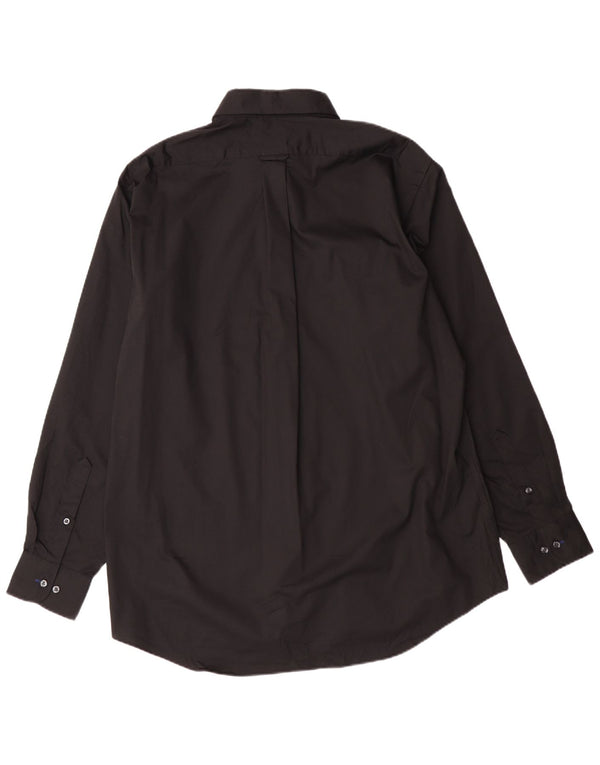 Izod Mens Stretch Regular Fit Shirt Size 16 16 1/2 Large Black Cotton