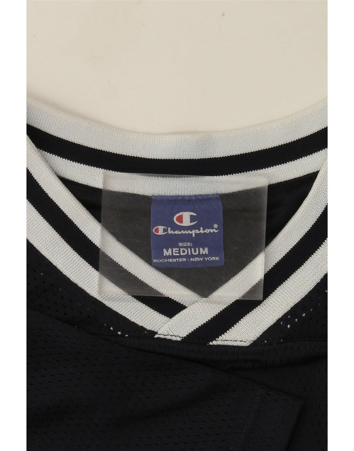 Champion Dame Grafisk T-Shirt Top UK 14 Medium Sort