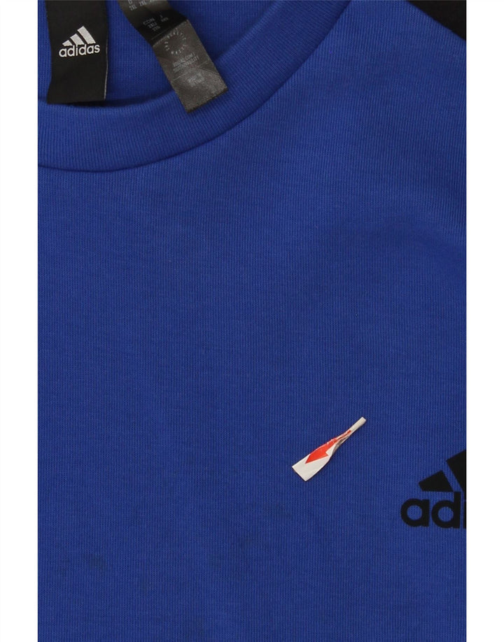 Adidas Herre Sweatshirt Jumper 2XL Blå Colourblock Bomuld