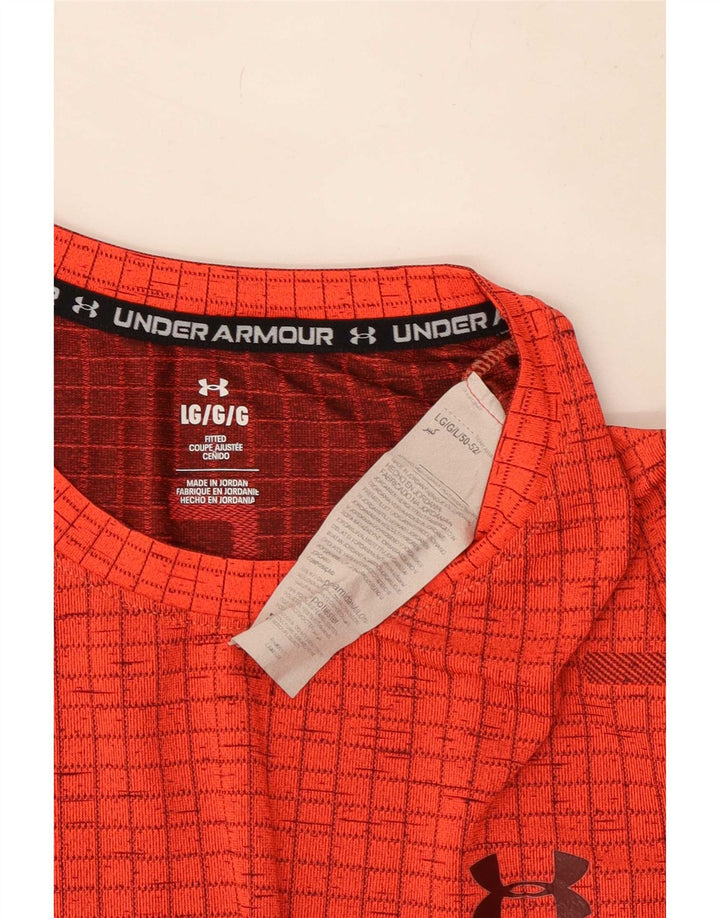 Under Armour Herre Grafisk T-Shirt Top Stor Rød Nylon