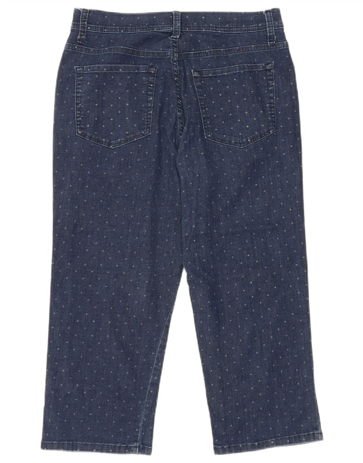 LEE Dame Classic Fit Capri Jeans US 6 Medium W28 L19 Marineblå Plettet