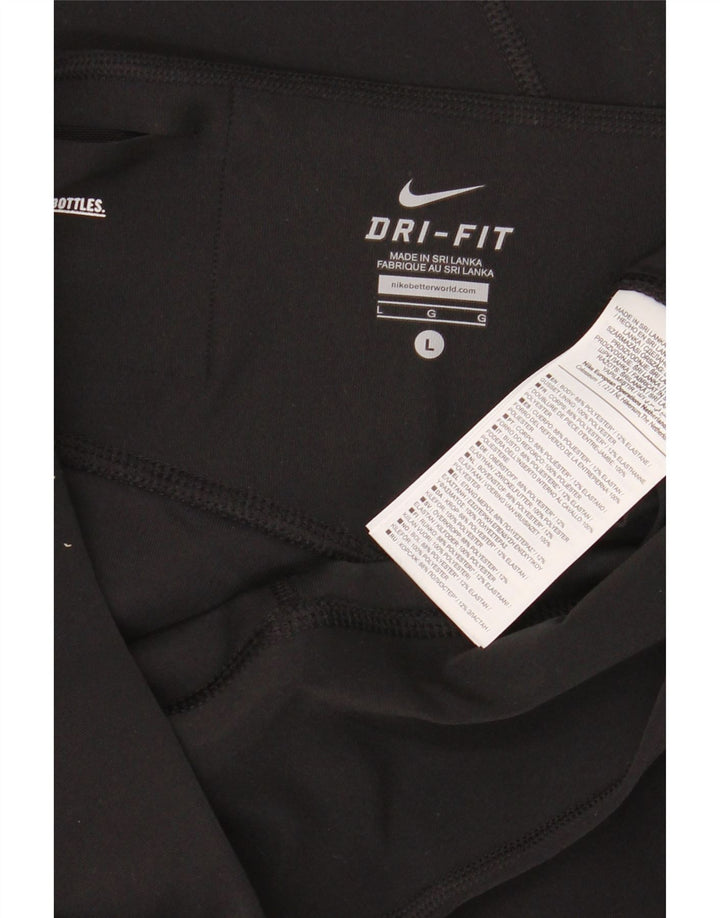 NIKE Dri Fit træningsdragtsbukser til kvinder UK 14 Stor sort polyester