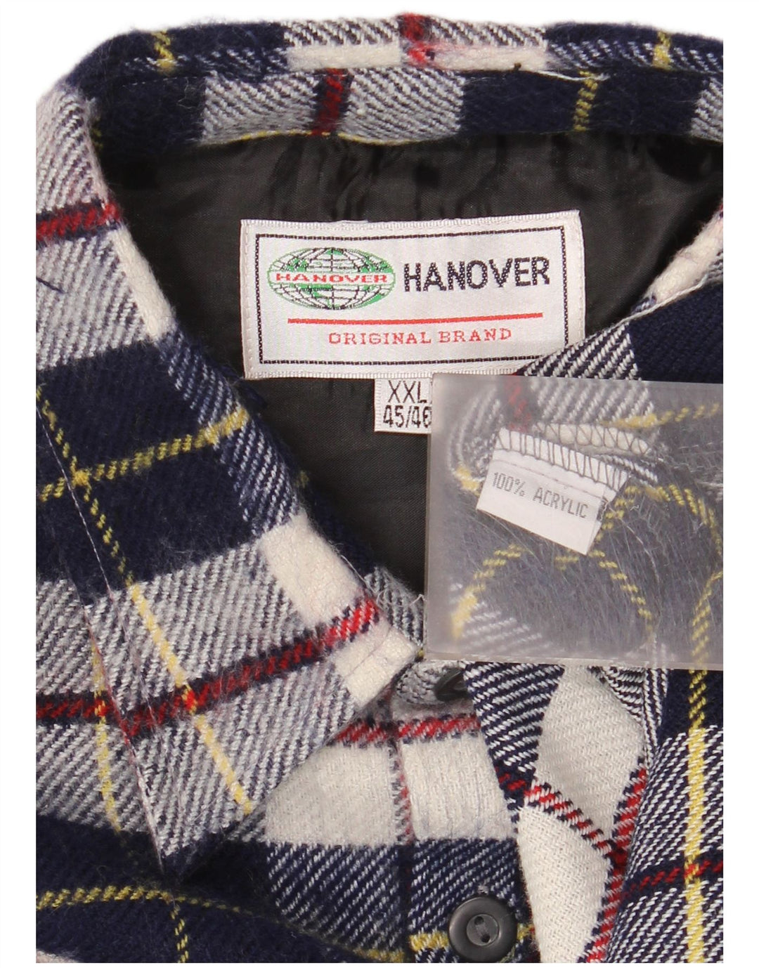 Hannover Herre Flanelskjorte Str. 45/46 2XL Marineblå Ternet Akryl