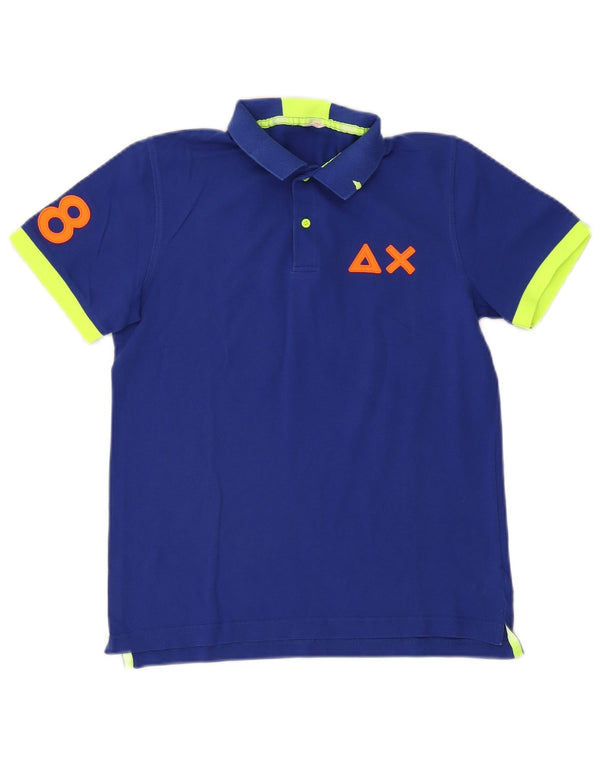 Sun68 drenge grafisk polo shirt 13-14 år Blå Colourblock Bomuld