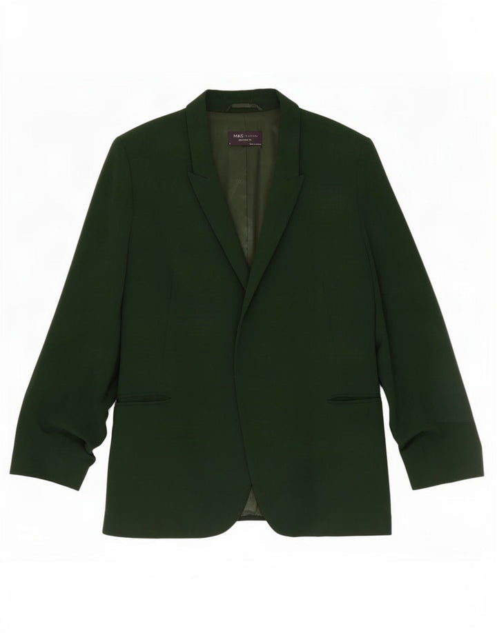 Marks & Spencer Dame 3/4 ærmet åben blazerjakke UK 12 Medium Green