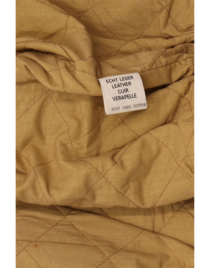 VINTAGE Læderjakke til mænd UK 38 Medium Brun Læder