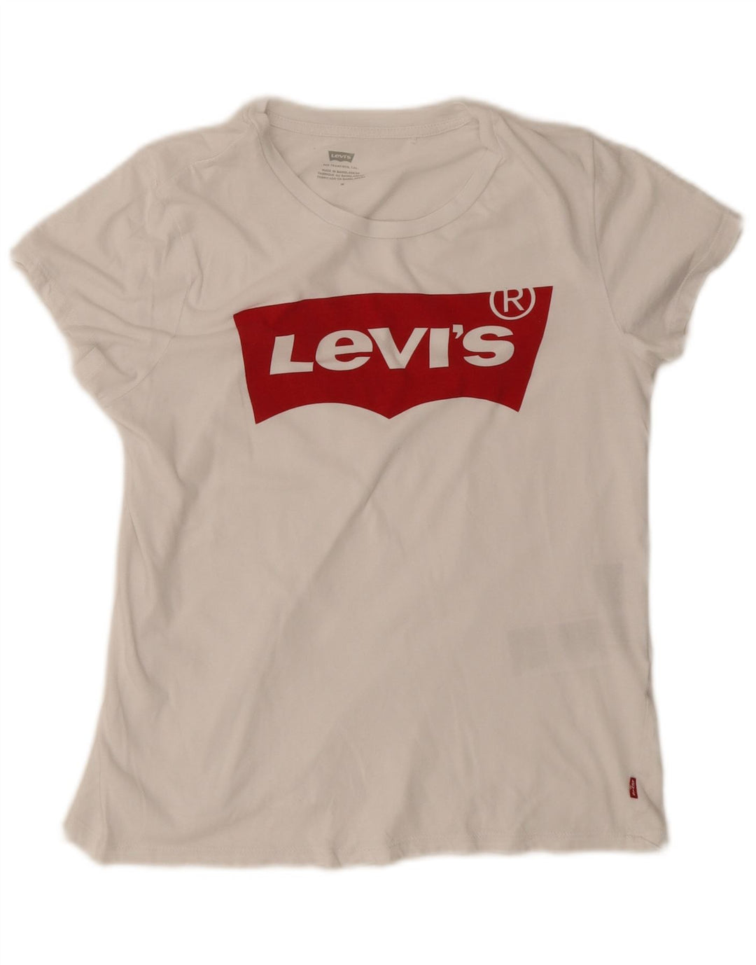 Levi's Grafisk T-shirt top til kvinder UK 12 Medium hvid bomuld