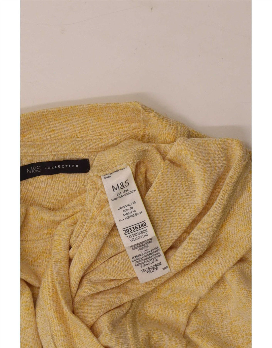 Marks & Spencer Dame Oversized bluse Top UK 10 Small Yellow Flecked