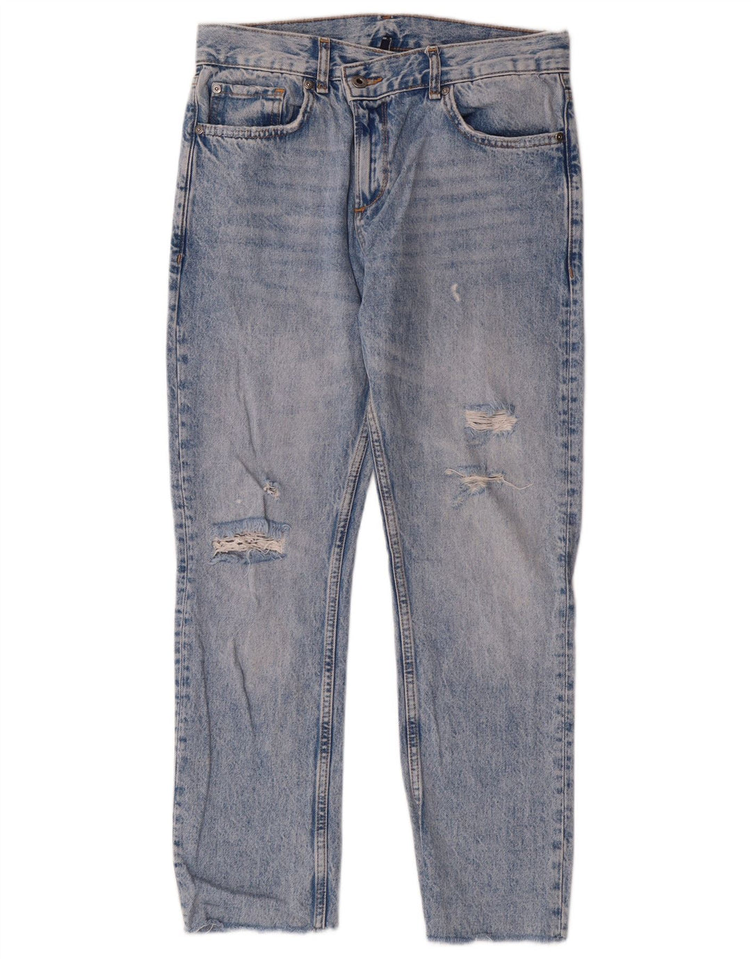 Liu Jo Kvinders Distressed Cropped Jeans W27 L27 Blå Bomuld