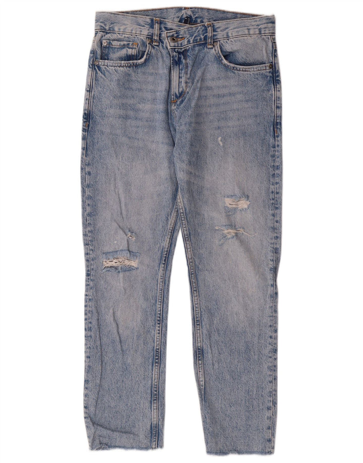 Liu Jo Kvinders Distressed Cropped Jeans W27 L27 Blå Bomuld