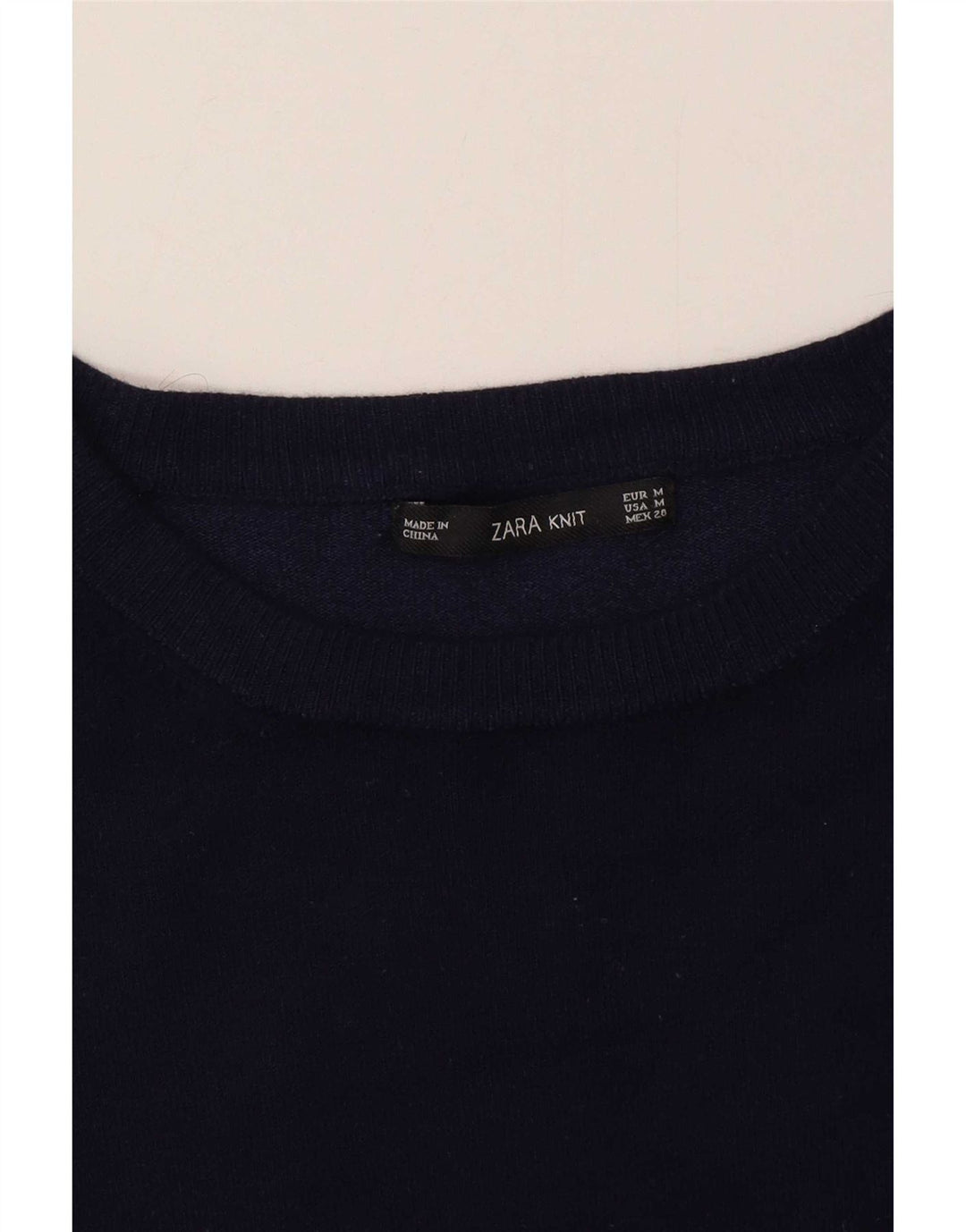 Zara Dame Langærmet Jumper Dress UK 12 Medium Navy Blue
