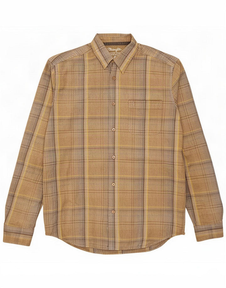 Wrangler herreskjorte stor beige ternet bomuld