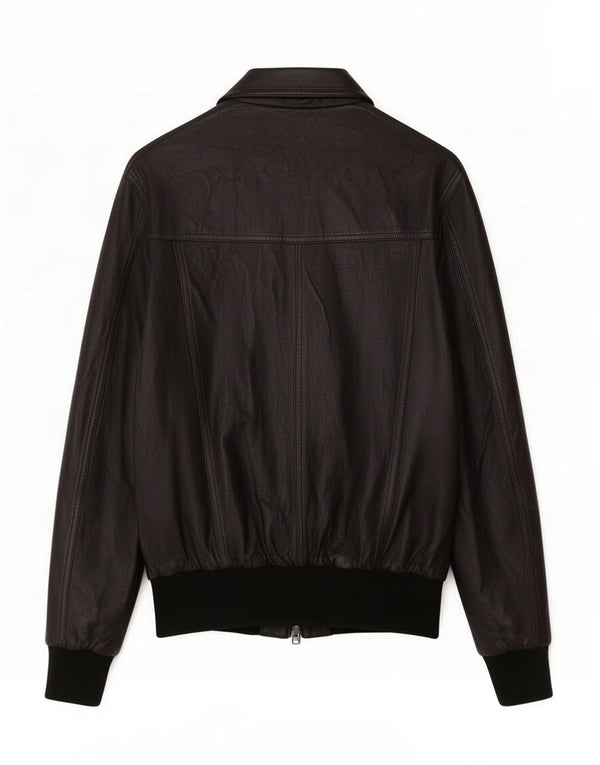 Vintage dame læderjakke IT 48 XL Sort