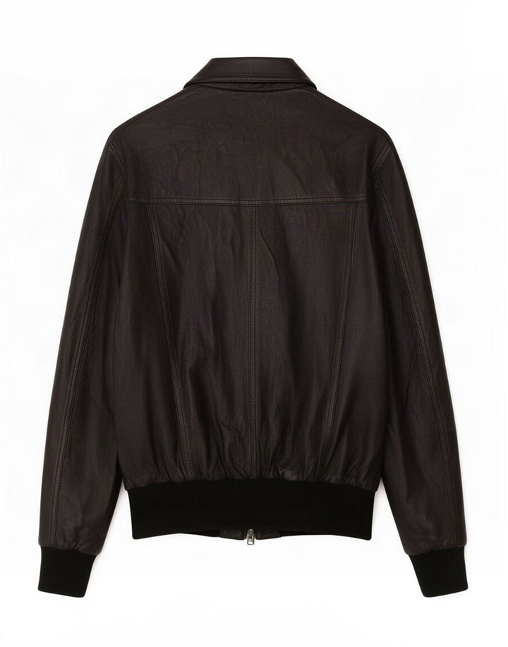 Vintage dame læderjakke IT 48 XL Sort