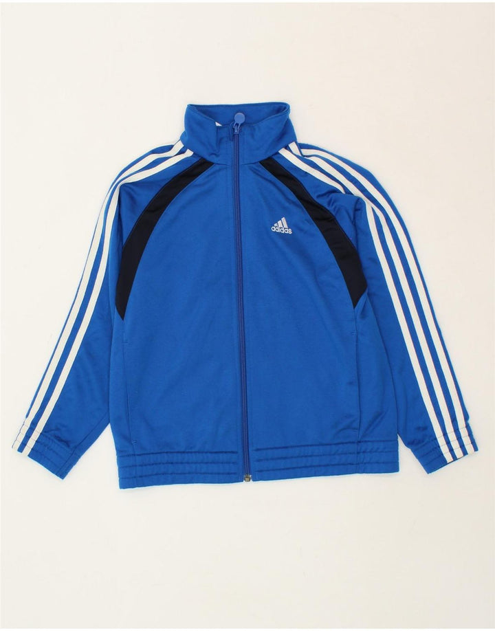 ADIDAS Boys Tracksuit Top Jacket 9-10 Years Blue Colourblock Polyester Vintage Adidas and Second-Hand Adidas from Messina Hembry 
