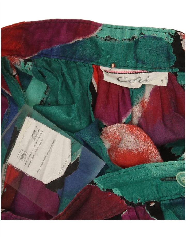 Vintage kvinders abstrakt mønster plisseret nederdel W26 Lille flerfarvet