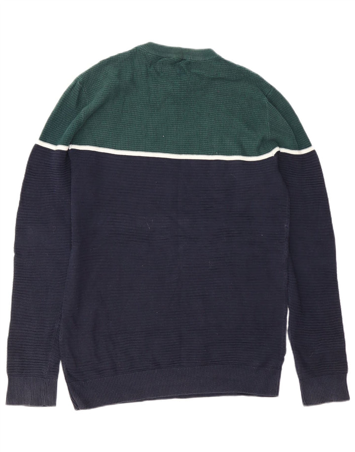 Jack & Jones herre sweater med rund hals, lille marineblå farveblok