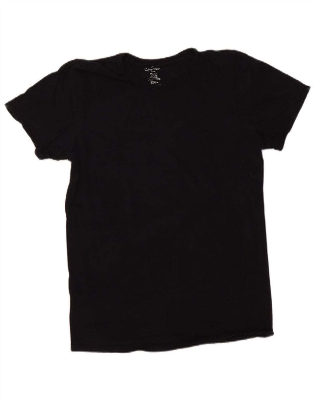 CALVIN KLEIN Herre Slim Fit T-Shirt Top Lille Sort Bomuld