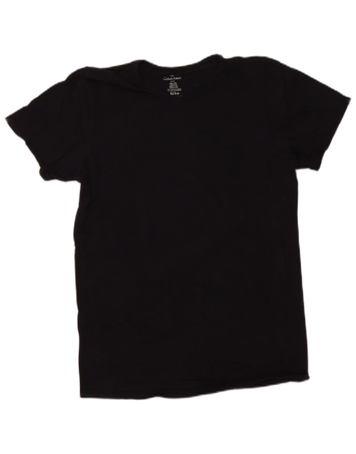 CALVIN KLEIN Herre Slim Fit T-Shirt Top Lille Sort Bomuld