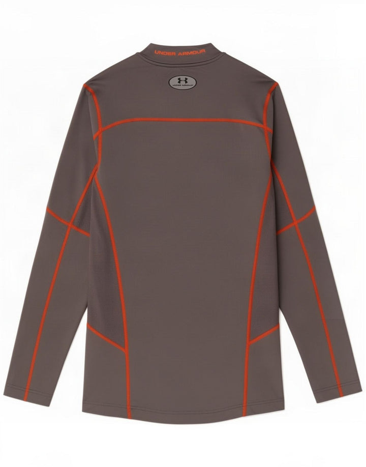 Under Armour Herre Cold Gear Grafisk Top Langærmet Lille Grå Polyester