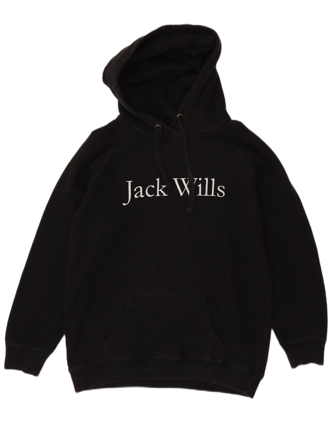 JACK WILLS Womens Oversized Graphic Hoodie Jumper UK 12 Medium Black