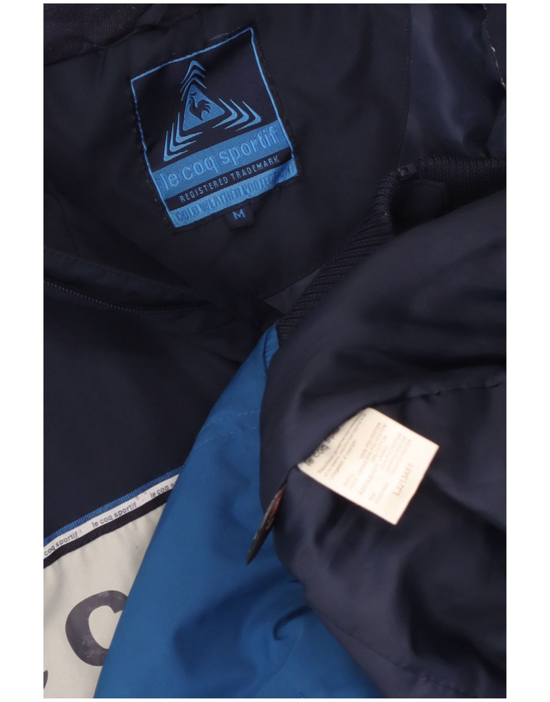 Le Coq Sportif Herre grafisk bomberjakke UK 38 Medium Blue Colourblock