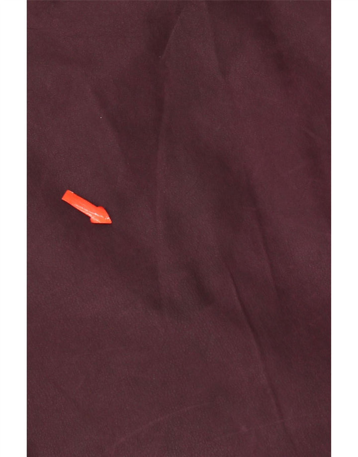 Vintage læderponchofrakke med hætte til kvinder One Size Maroon