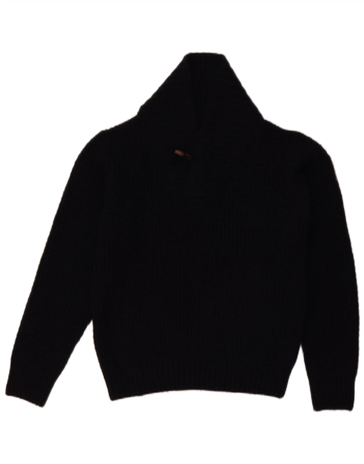 MARINA MILITARE Dame Shawl Neck Jumper Sweater UK 10 Small Navy Blue