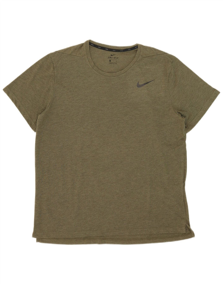 Nike Herre Dri Fit T-Shirt Top XL Grøn Polyester