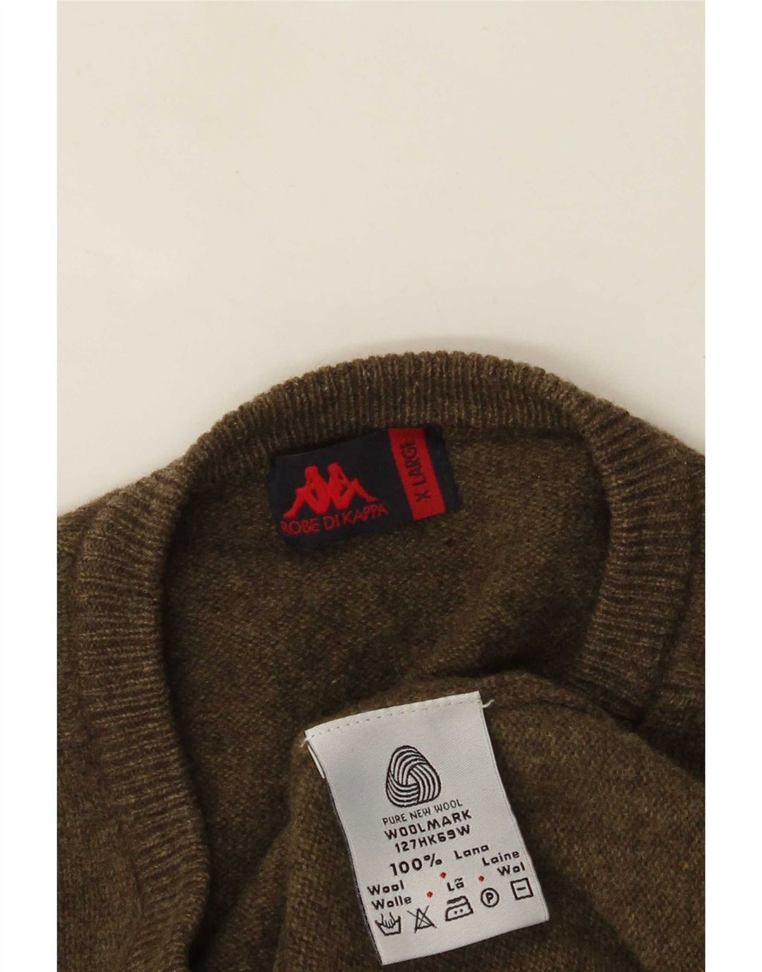 Kappa Herre V-hals sweater XL Grøn Uld