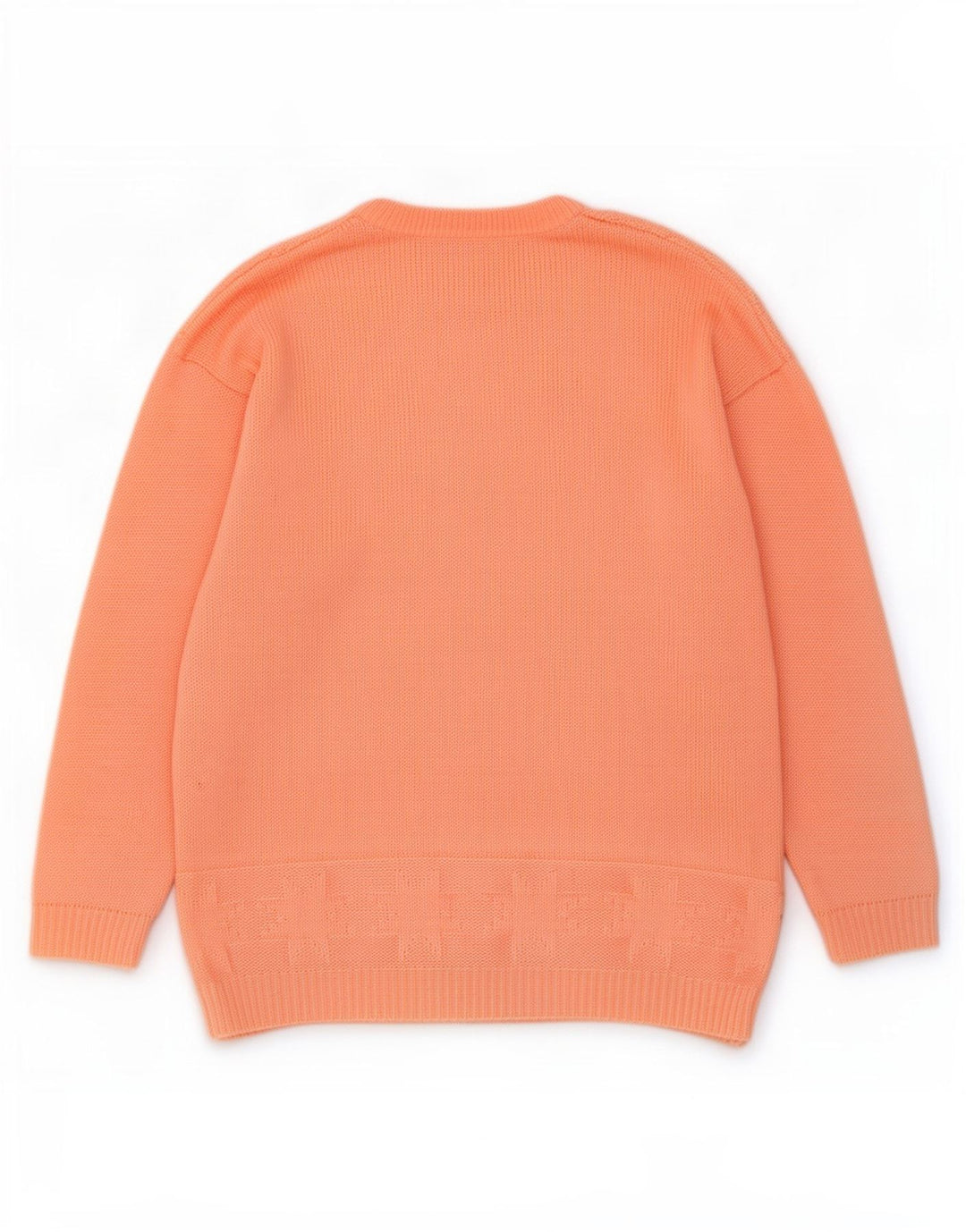 Vintage dame sweater med rund hals DK 14 stor orange