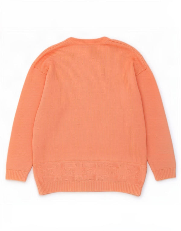Vintage dame sweater med rund hals DK 14 stor orange