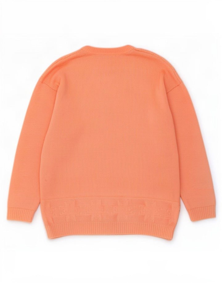Vintage dame sweater med rund hals DK 14 stor orange