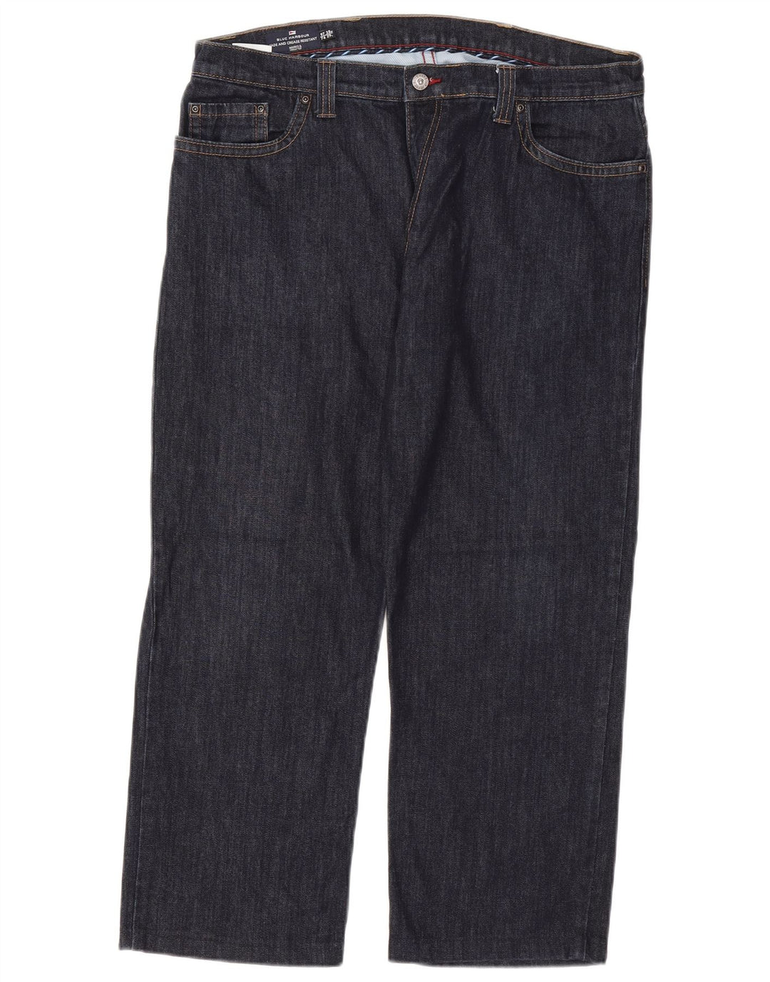 MARKS & SPENCER Mens Blue Harbour Straight Jeans W38 L25  Navy Blue Cotton
