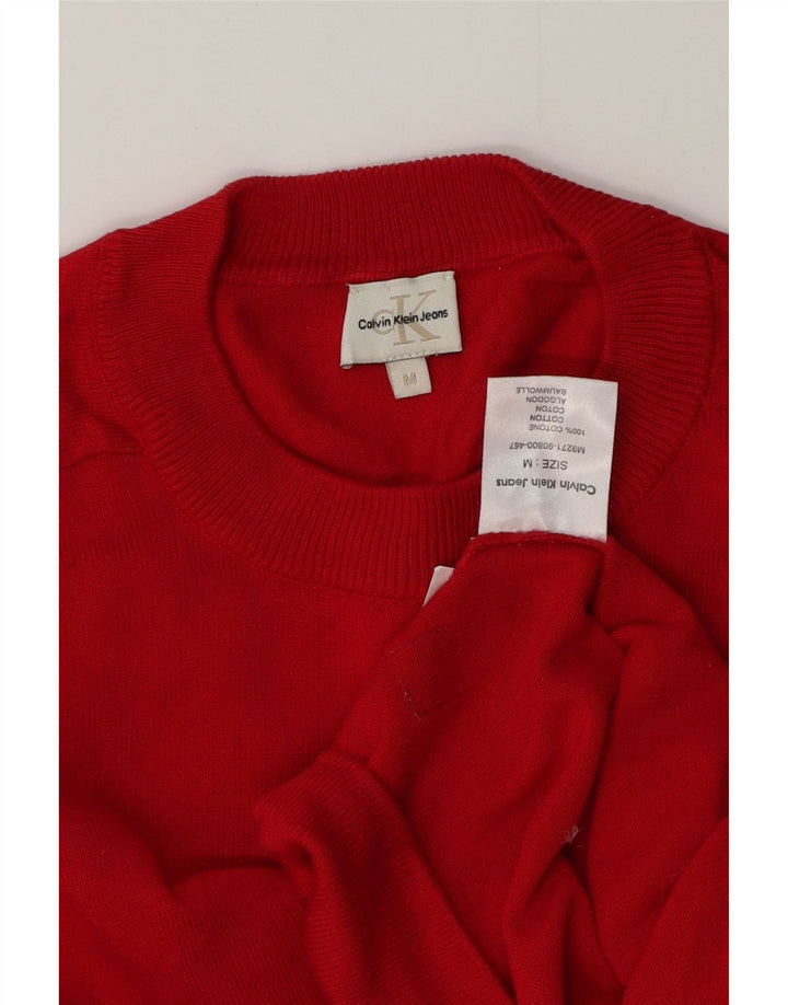 Calvin Klein Jeans Herre Crew Neck Jumper Sweater Medium Rød Bomuld