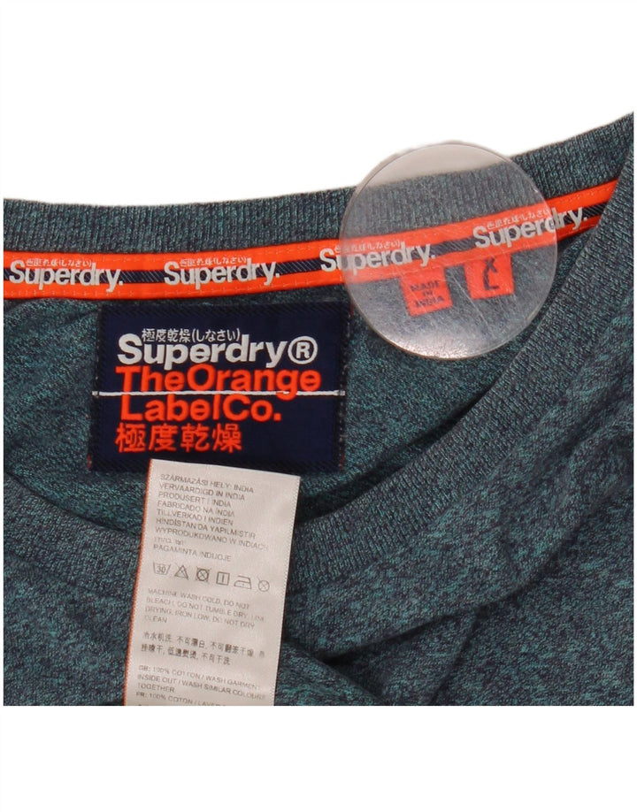 Superdry Herre T-shirt Top XL Blå Flecked Bomuld
