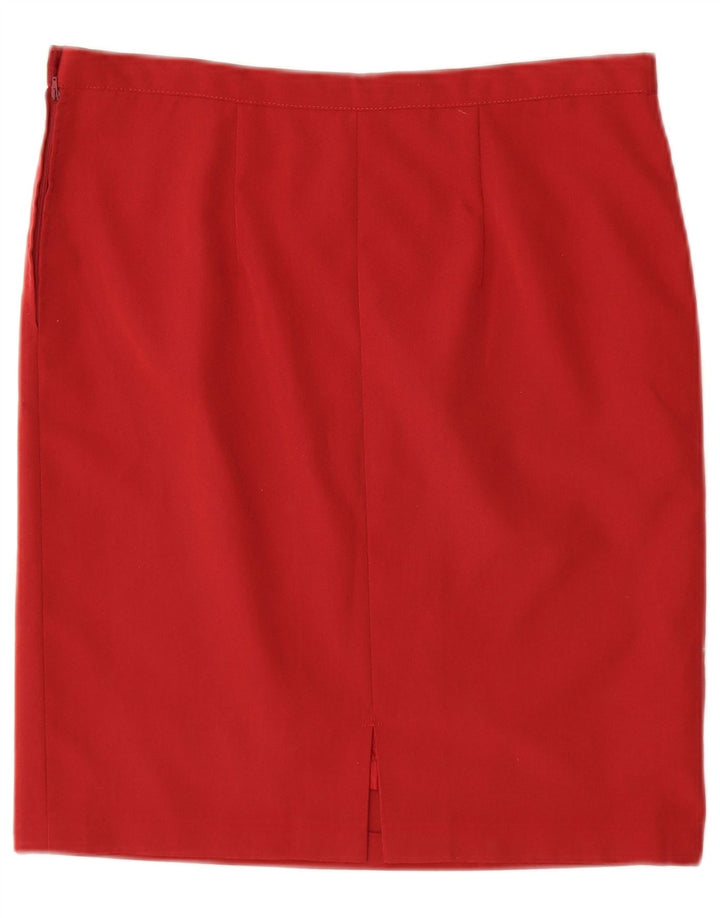 Vintage kvinders 5-knap 2-delt nederdelsæt UK 12 Medium W30 Rød