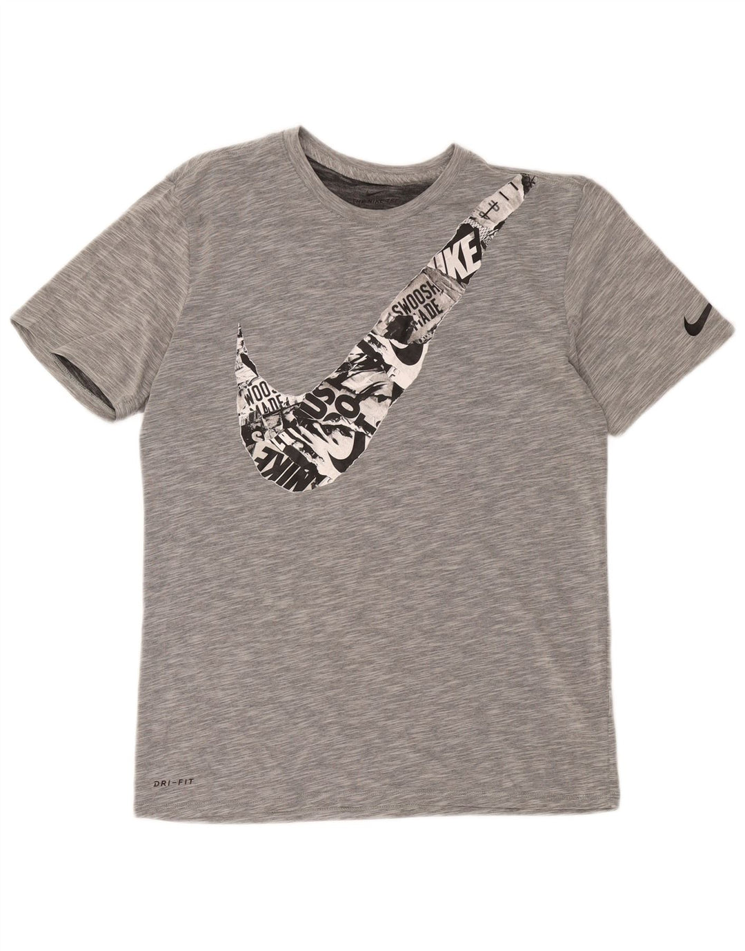 Nike Herre Dri Fit grafisk T-shirt top mellemgrå bomuld
