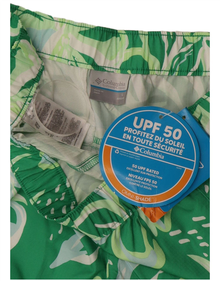 Columbia Badeshorts til mænd, store grønne blomsterpolyester