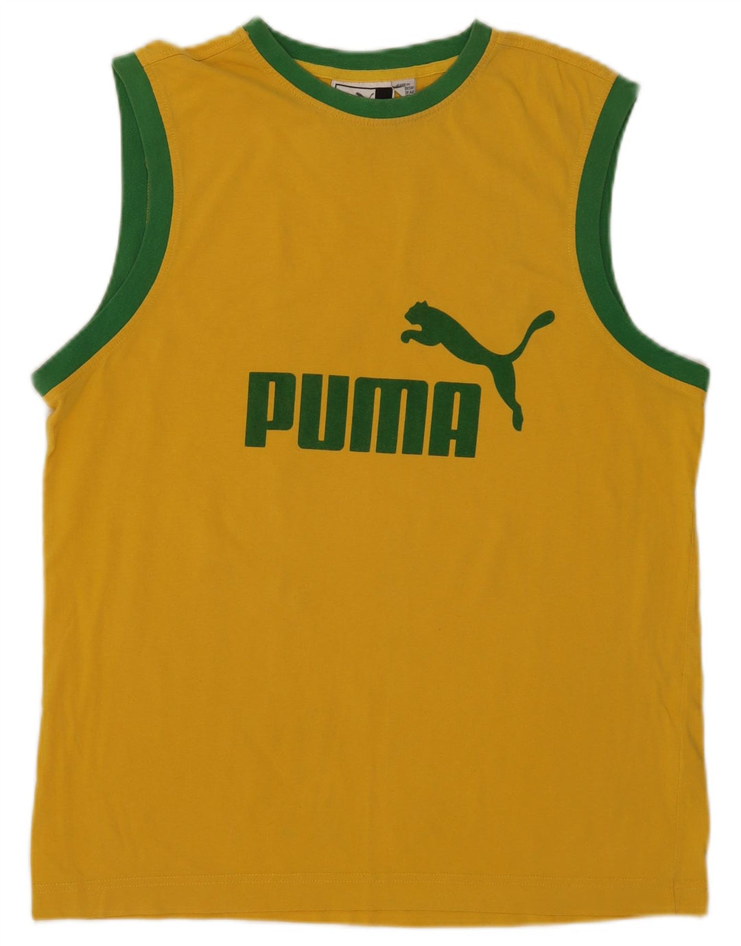 Puma Herre Grafisk Vest Top Stor Gul Colourblock Bomuld