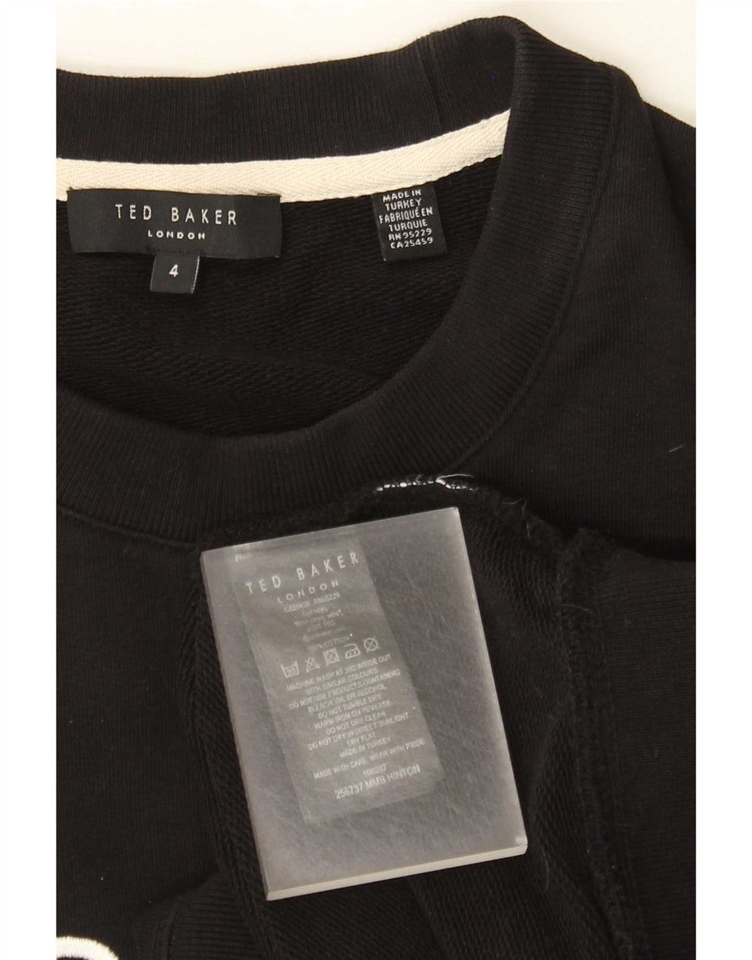 Ted Baker Herre Grafisk Sweatshirt Jumper Størrelse 4 Stor Sort Bomuld