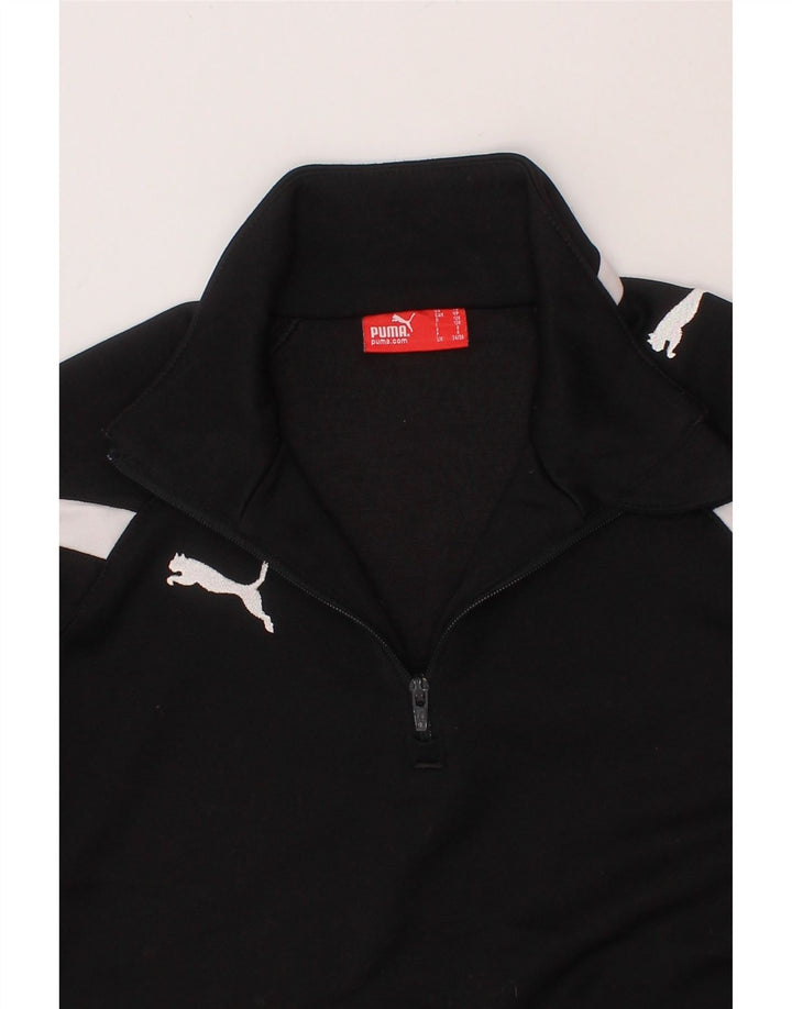 PUMA Girls Sweatshirt Jumper 5-6 Years Black Colourblock Polyester Vintage Puma and Second-Hand Puma from Messina Hembry 