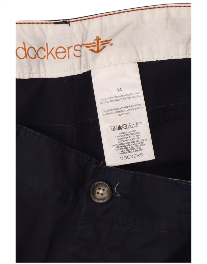 DOCKERS Bermuda-shorts til kvinder US 14 XL W34 Marineblå bomuld