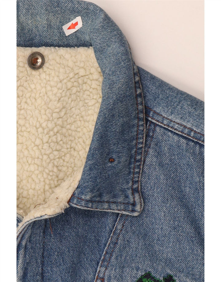 Vintage Herre Denim Sherpa Jacket UK 42 XL Blå