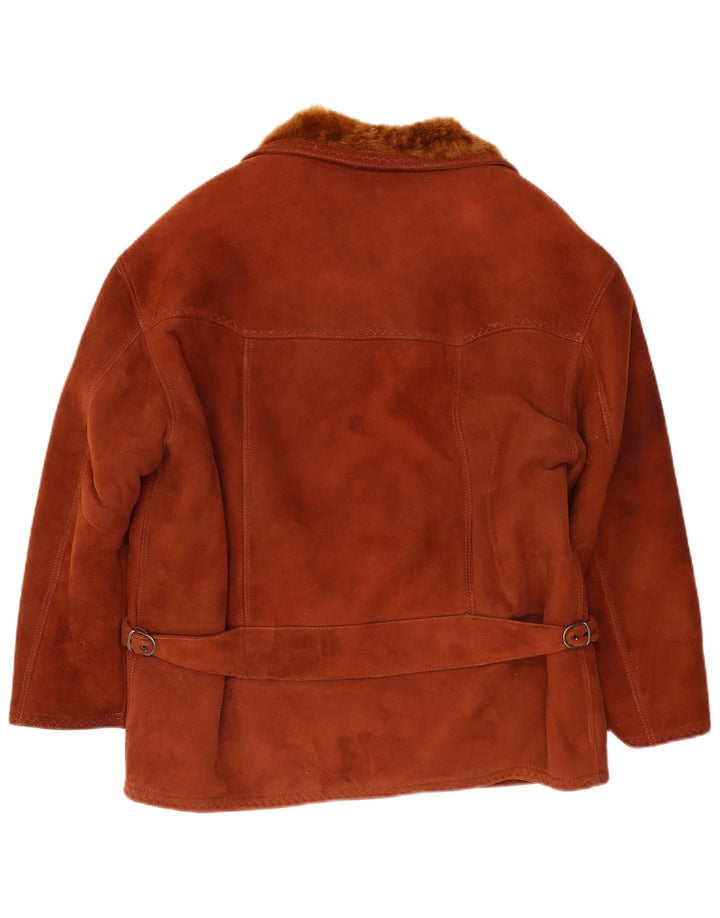 Vintage Herre Shearling Jacket UK 38 Medium Brown